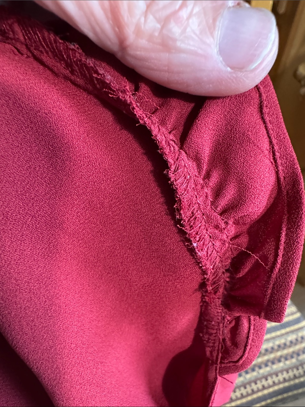 LOFT Sleeveless Henley Top in Raspberry - Picture 6 of 7